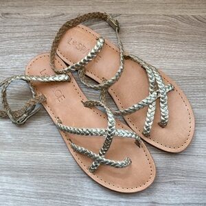 L*Space Braided Sandals in Tan and Silver